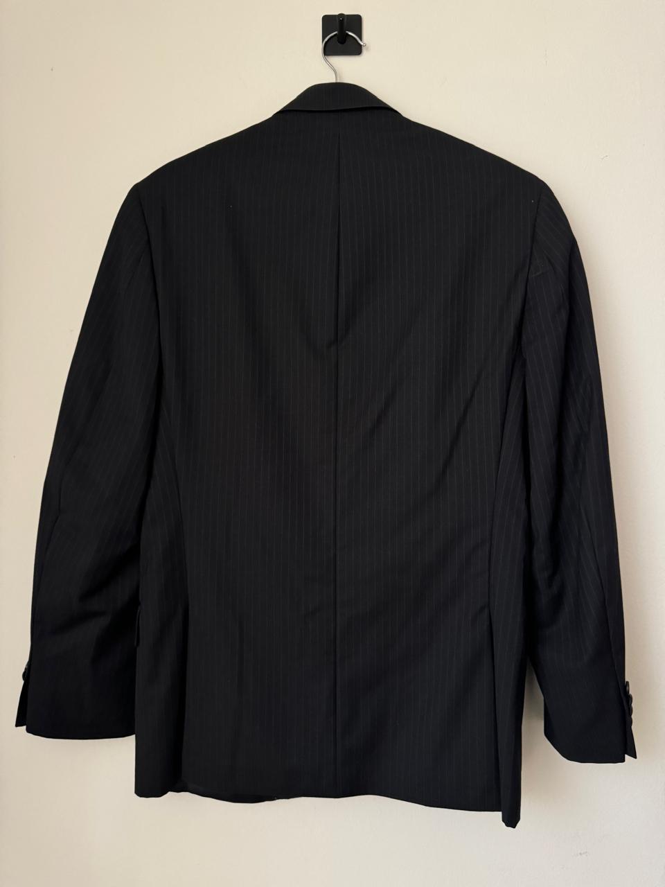 Saco negro con rayas grises, Talla 36R, Cintura 29, S, Hombre