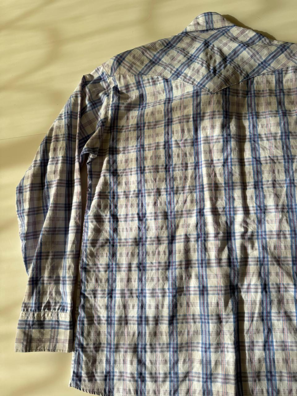 Camisa vaquera de cuadros, Talla 34, M, Hombre