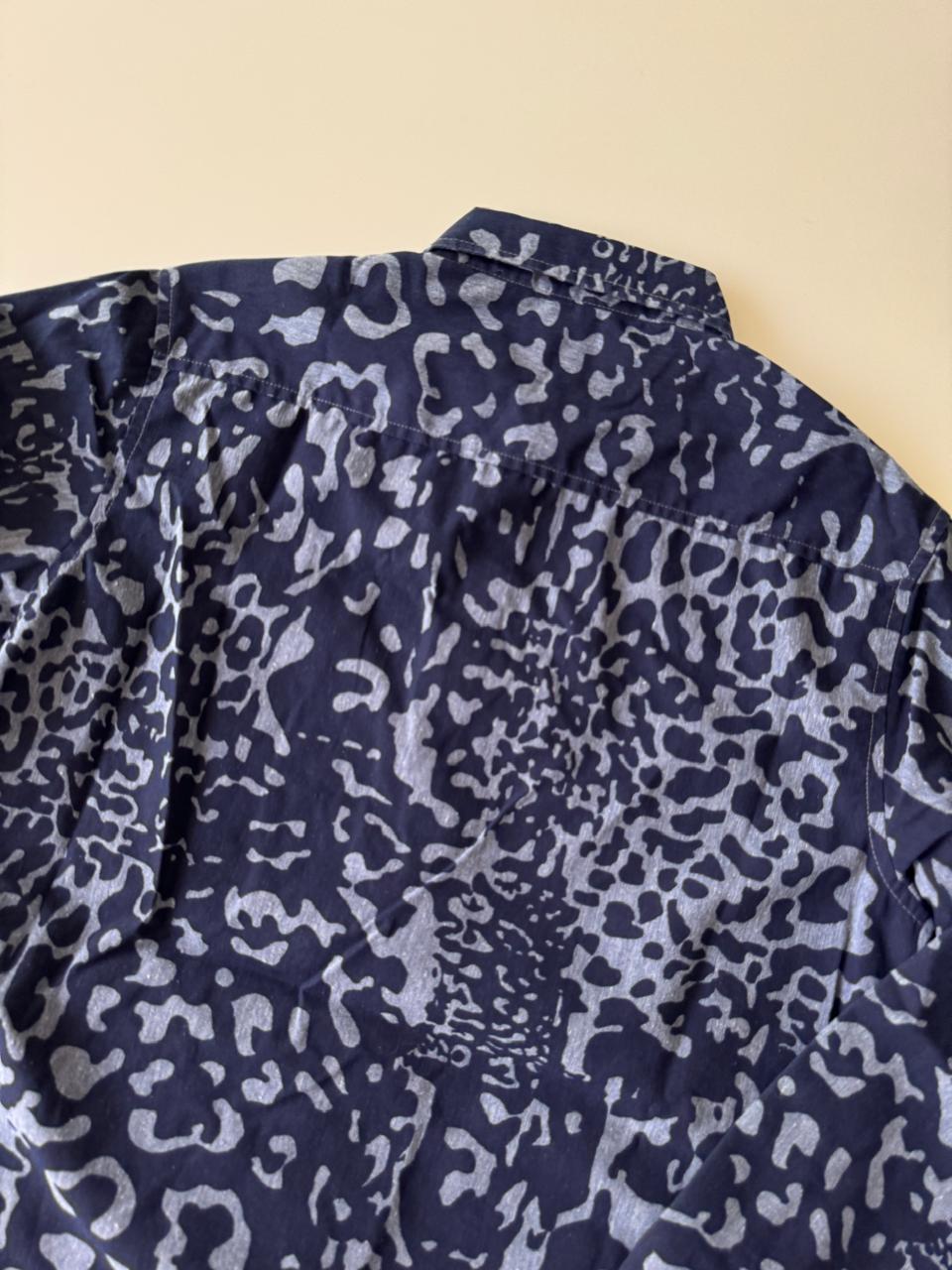 Camisa estampada azul, Talla M, Hombre