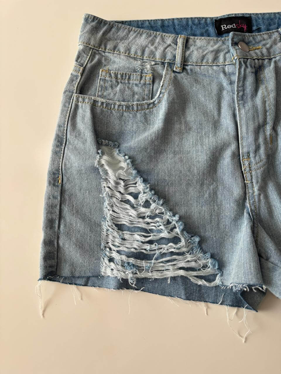 Shorts cortos distress, Talla 7, M, Mujer