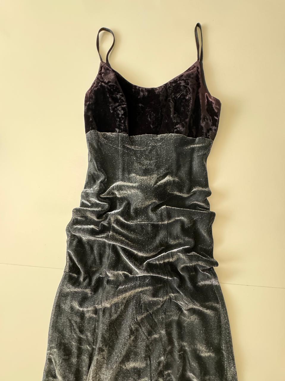 Vestido de fiesta con falda plateada, Talla 5/6, M, Mujer