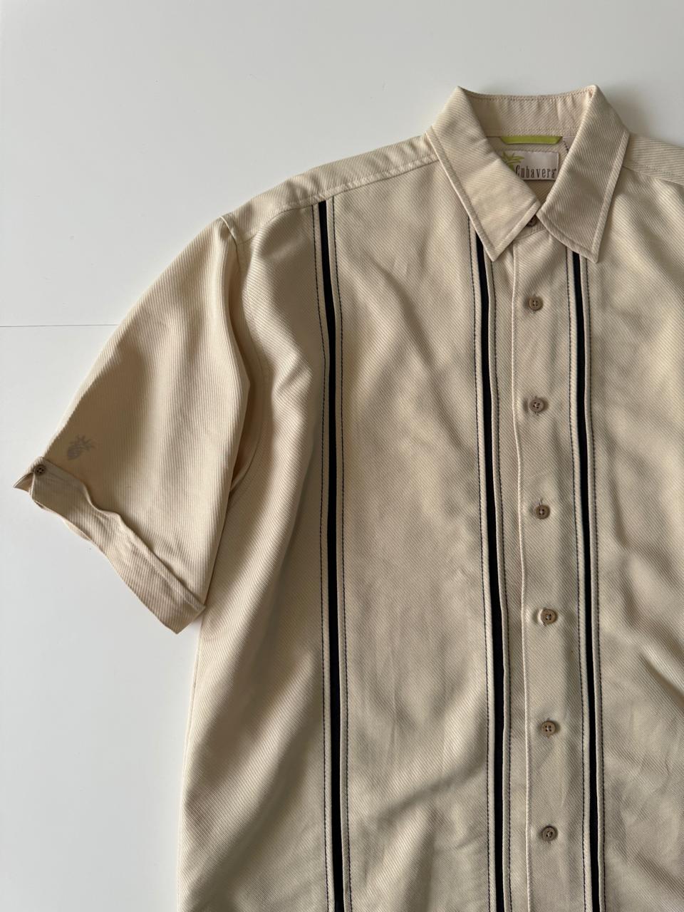 Camisa guayabera beige, Talla M, Hombre