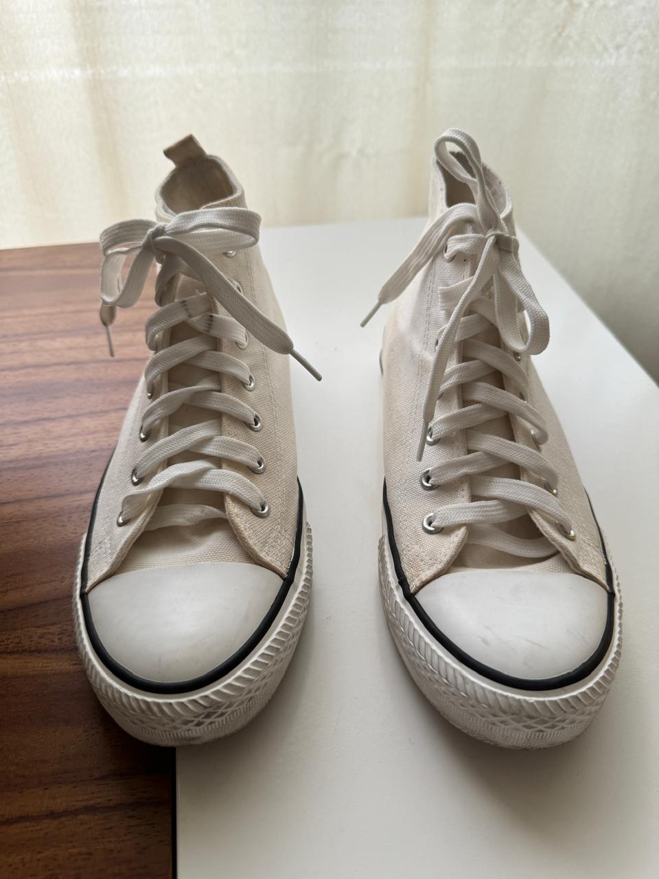 Tenis blancos de botin, Talla 28Mx, Mujer