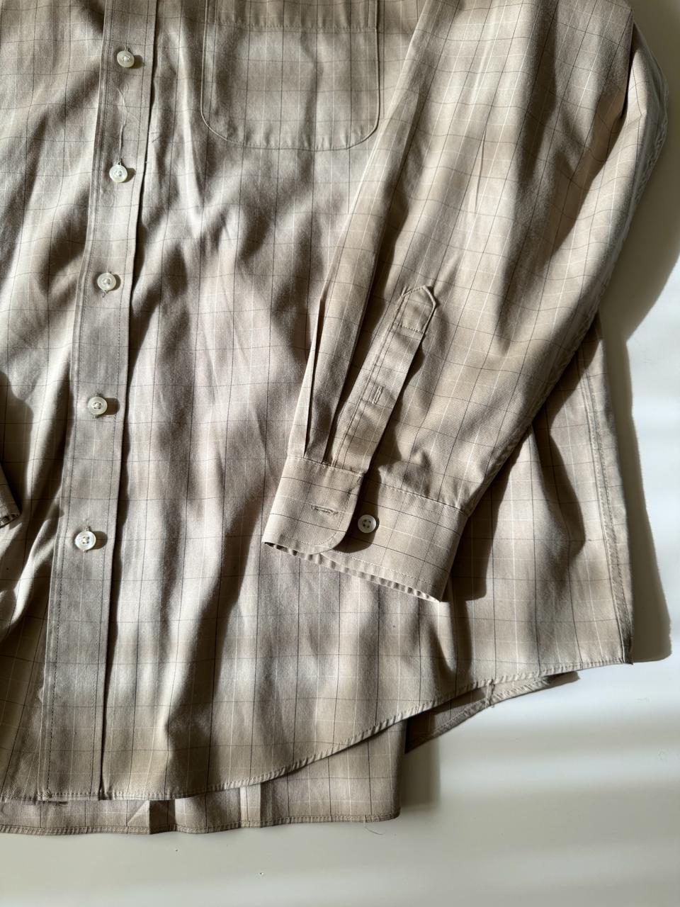 Camisa de cuadros beige, Talla 2XL, Hombre