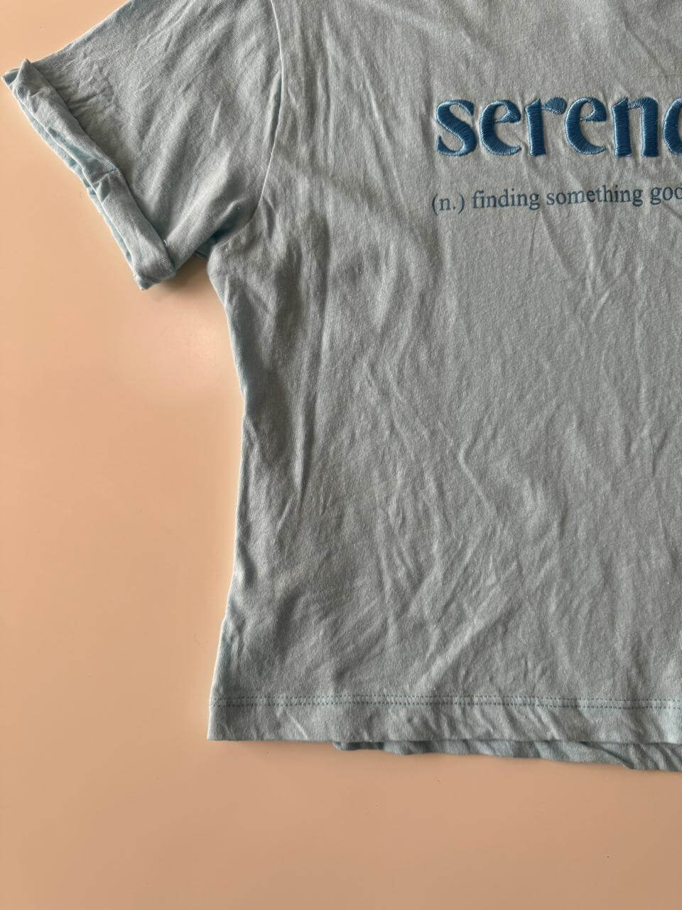 Playera celeste serendipy, Talla S, Mujer