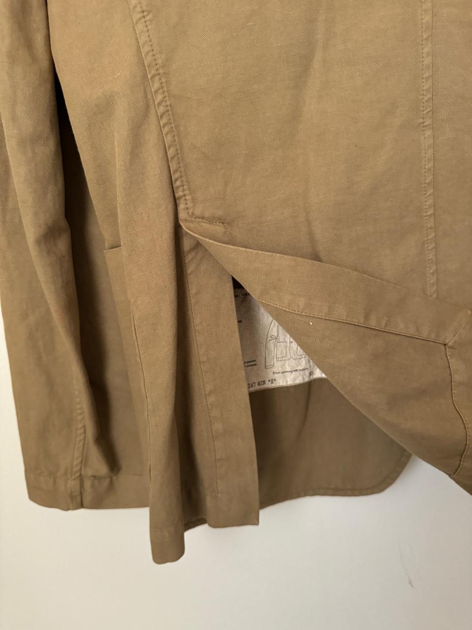Blazer beige de algodon y lino, Talla M, Hombre
