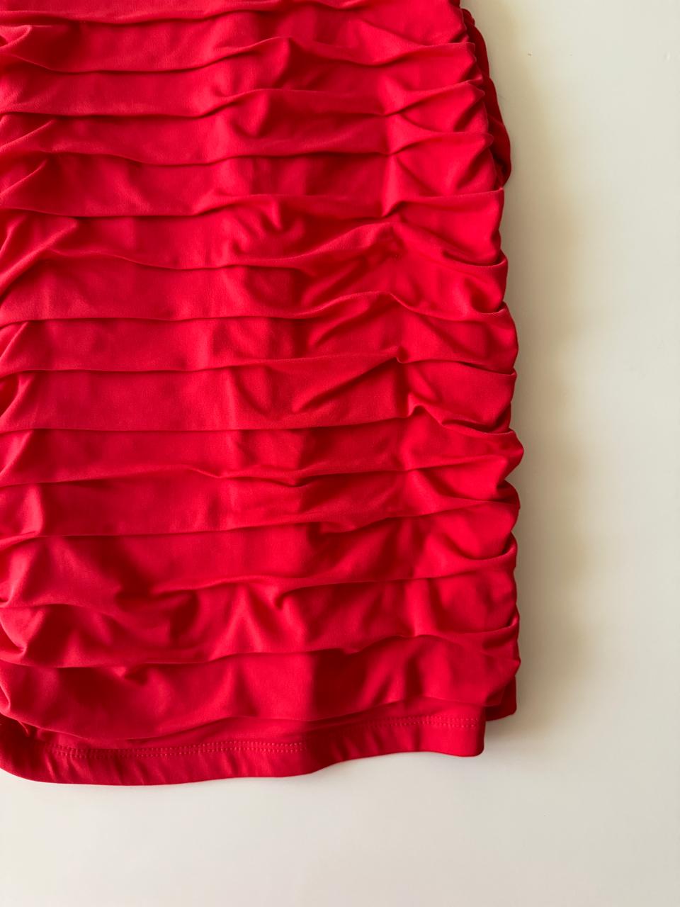 Vestido ajustado rojo, Talla 1, S, Mujer