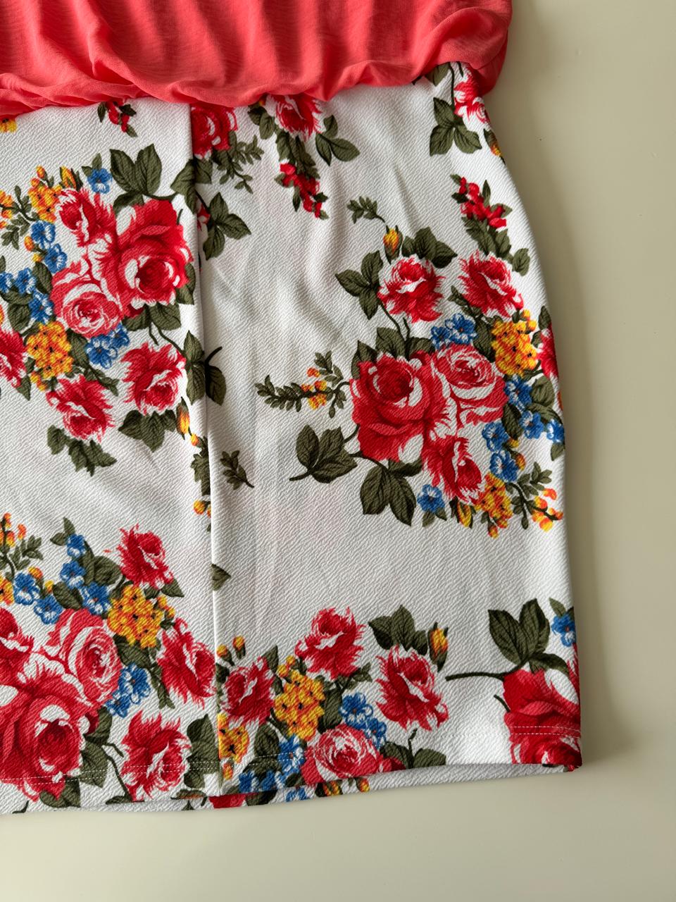 Vestido con falda estampada y collar incluido, Talla L, Mujer