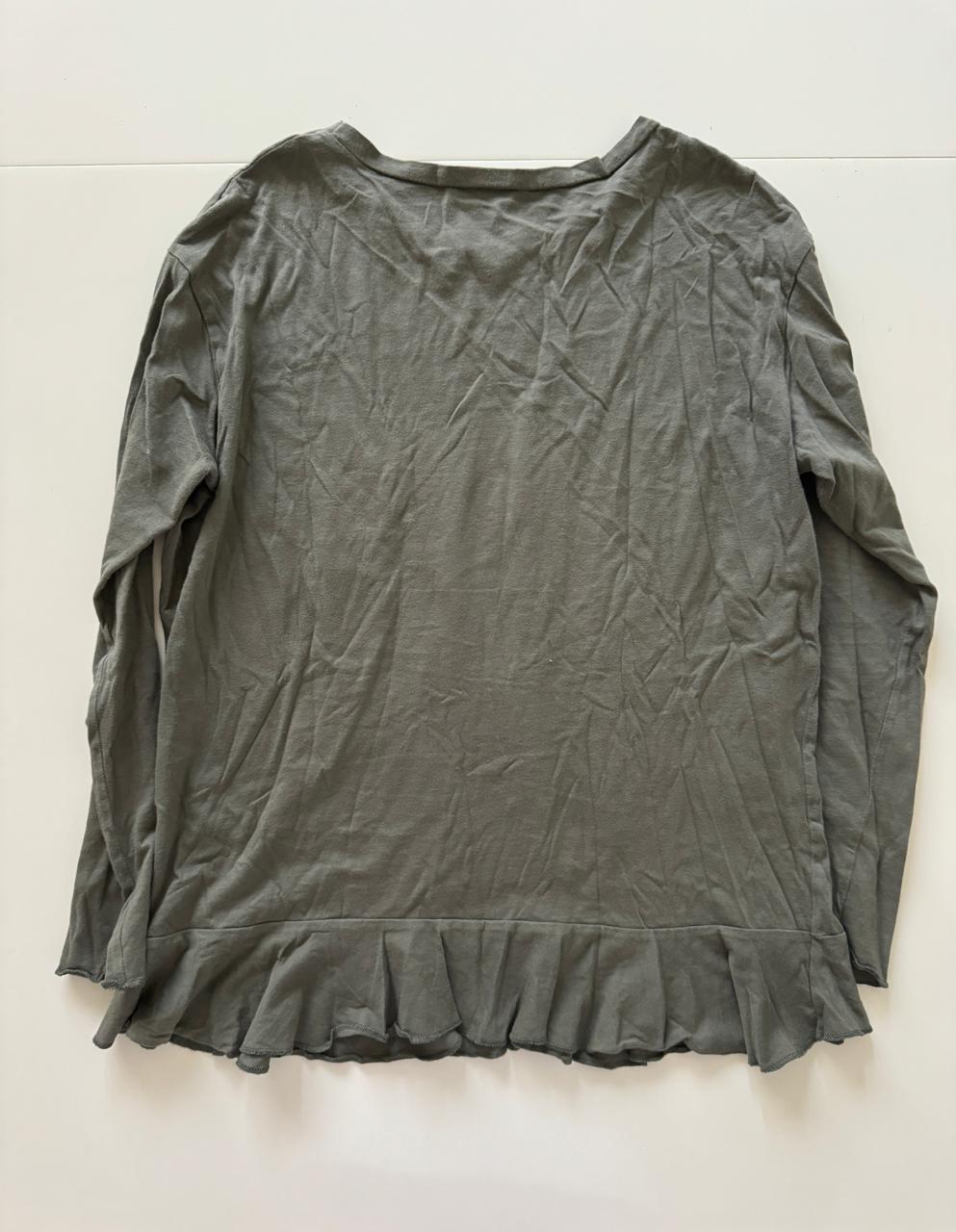 Playera manga larga verde, Talla S, Mujer