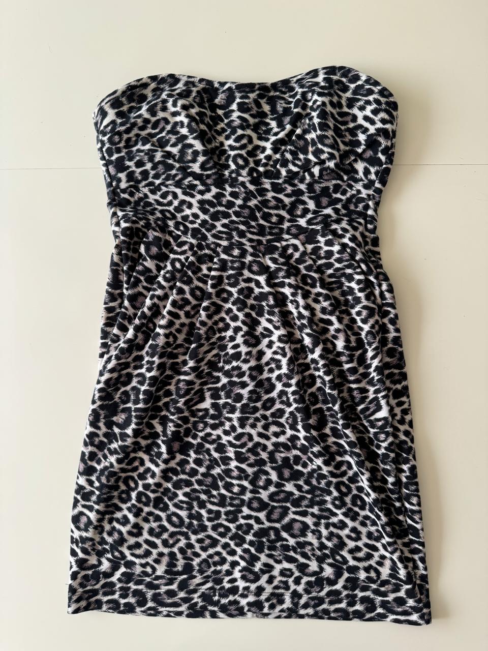 Vestido strapless, animal print, Talla 9, M, Mujer