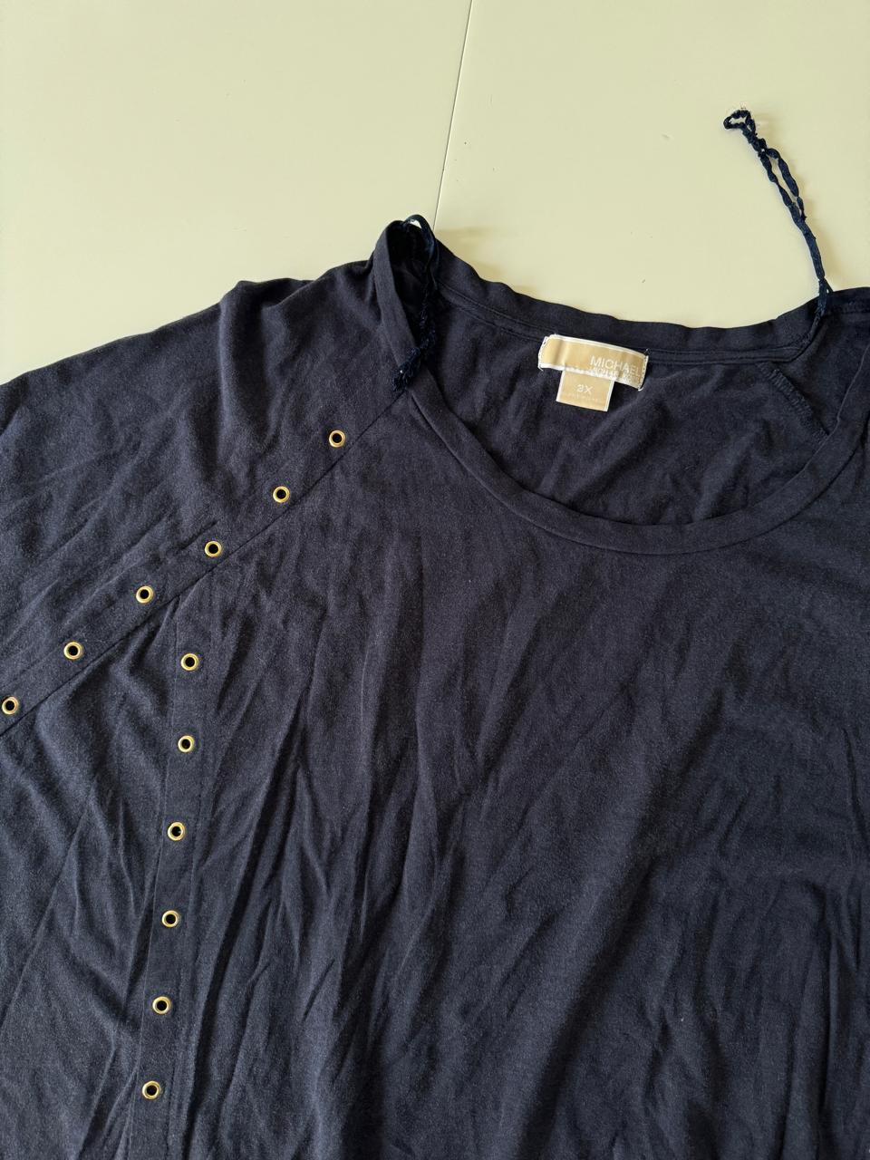 Blusa con ojales dorados, Talla 3XL, Mujer