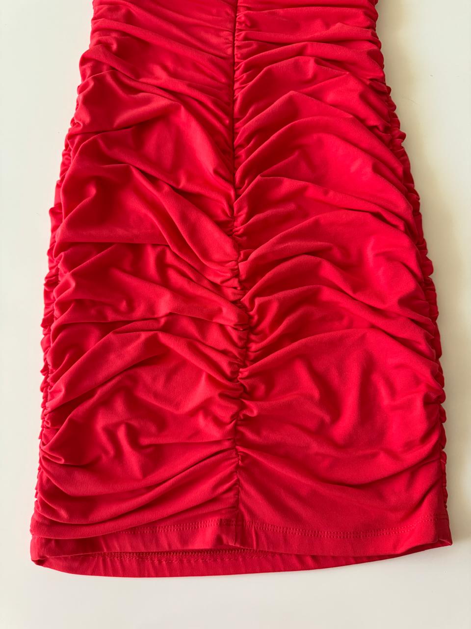 Vestido ajustado rojo, Talla 1, S, Mujer