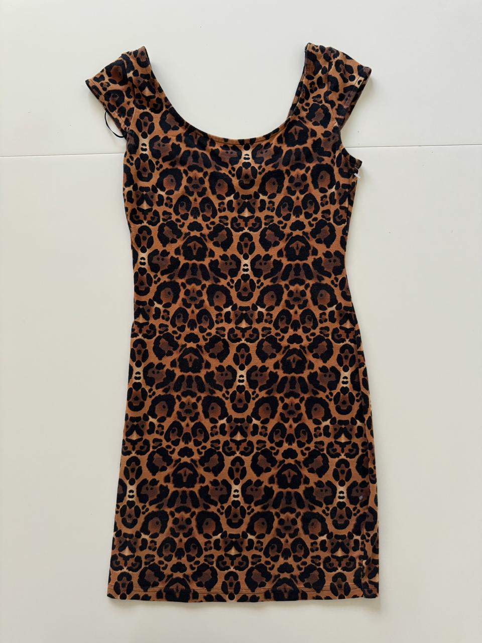 Vestido de camiseta animal print, Talla 4, S, Mujer