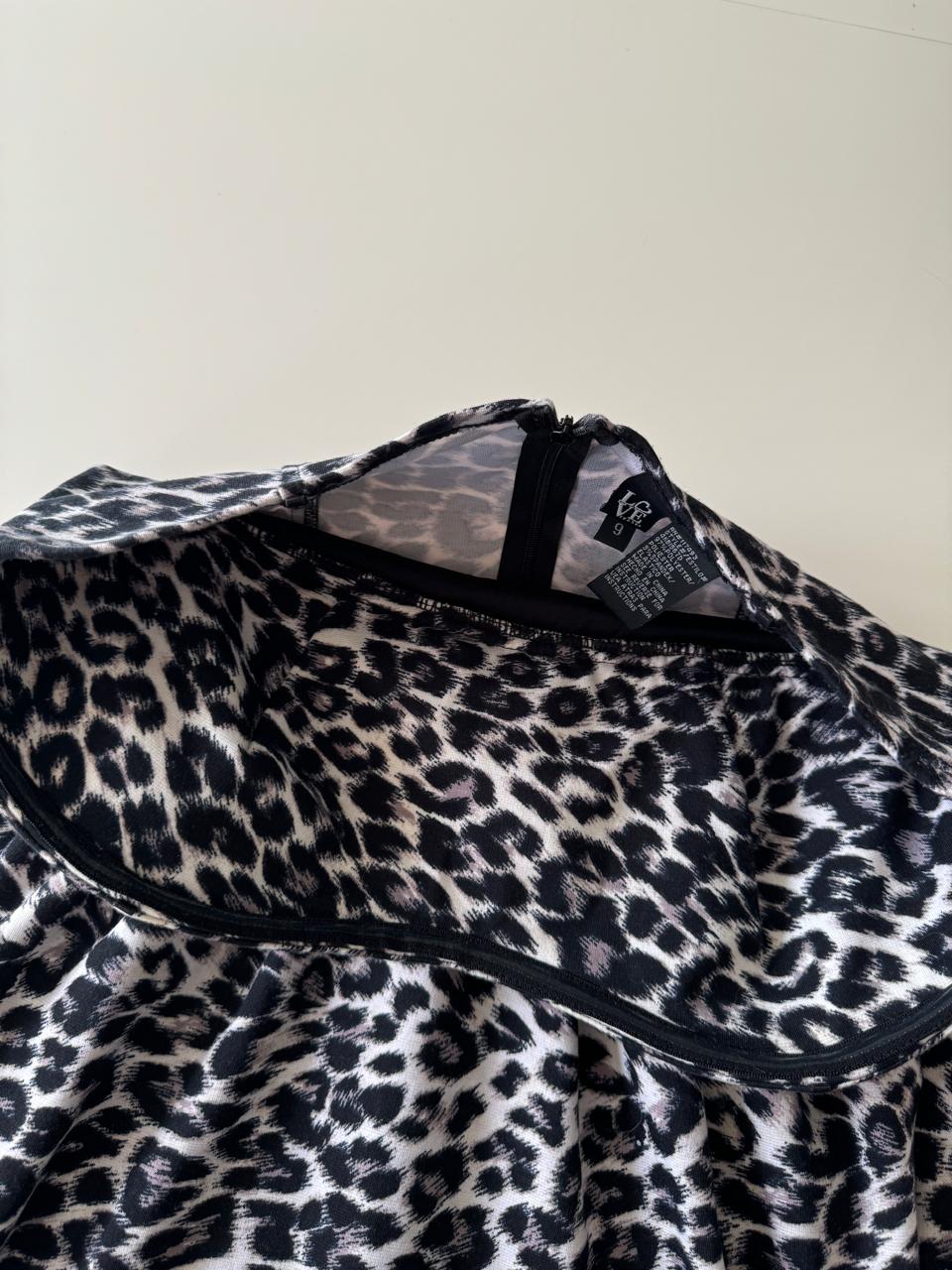 Vestido strapless, animal print, Talla 9, M, Mujer