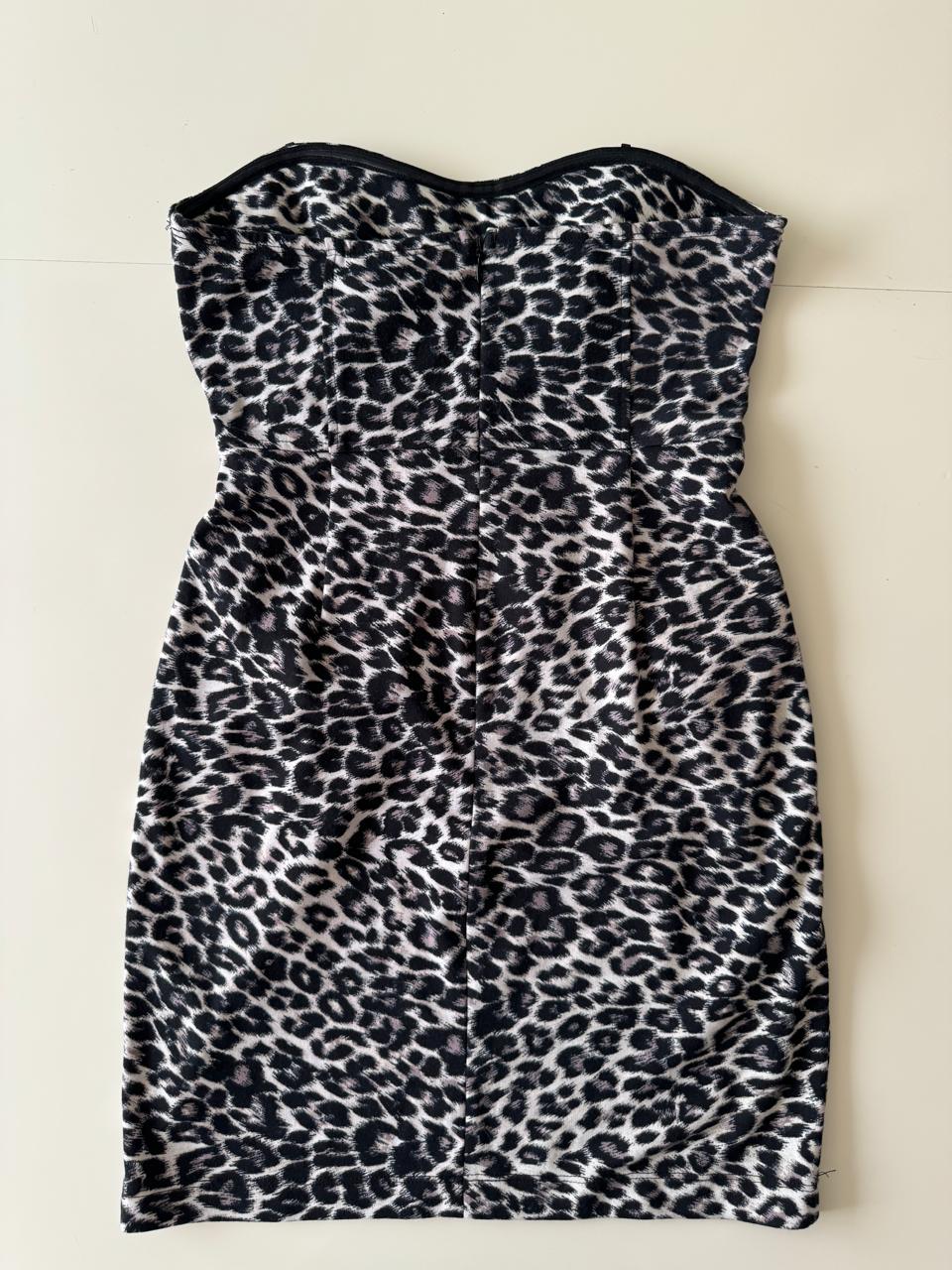 Vestido strapless, animal print, Talla 9, M, Mujer