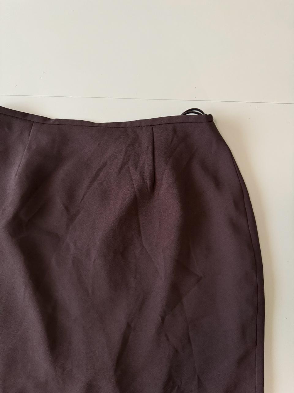 Falda de vestir cafe, Talla 12Usa, Mujer