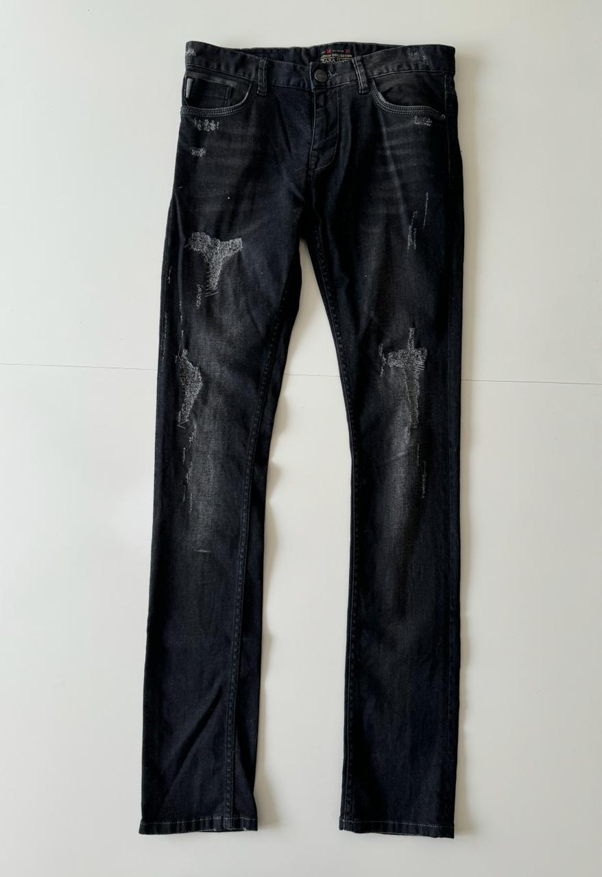 Skinny negros distress, Talla 30, Hombre