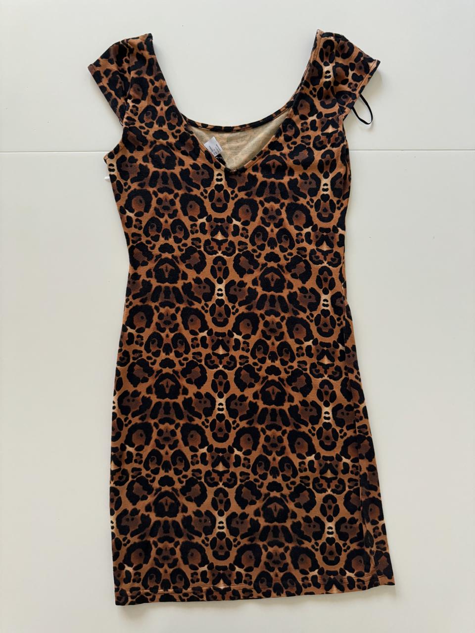 Vestido de camiseta animal print, Talla 4, S, Mujer