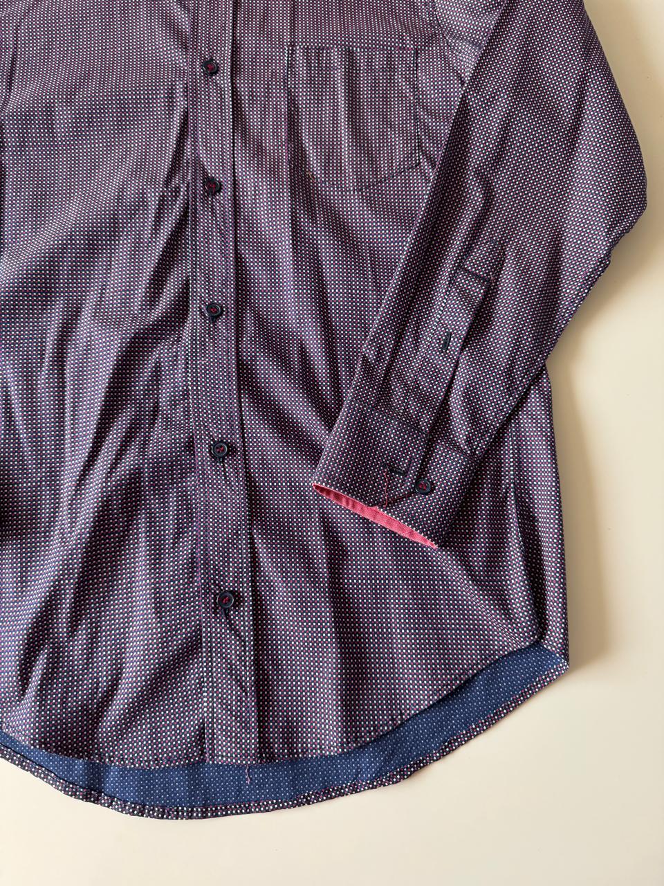 Camisa estampada azul, Talla S, Hombre