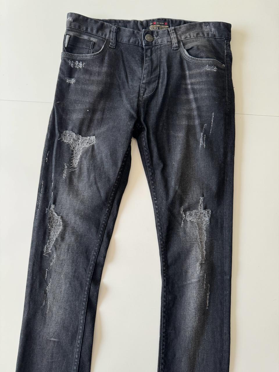 Skinny negros distress, Talla 30, Hombre