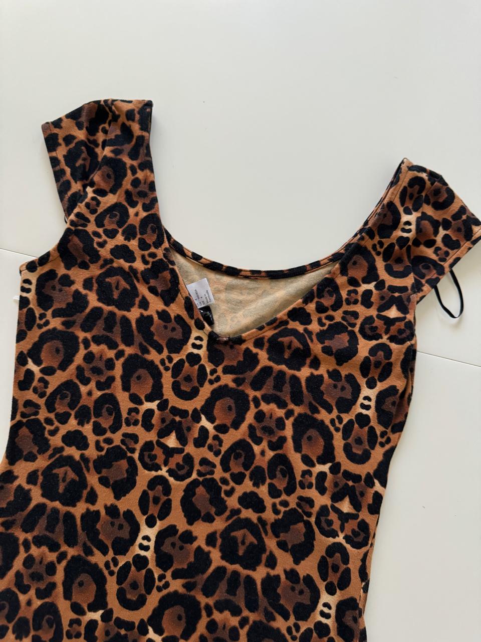 Vestido de camiseta animal print, Talla 4, S, Mujer