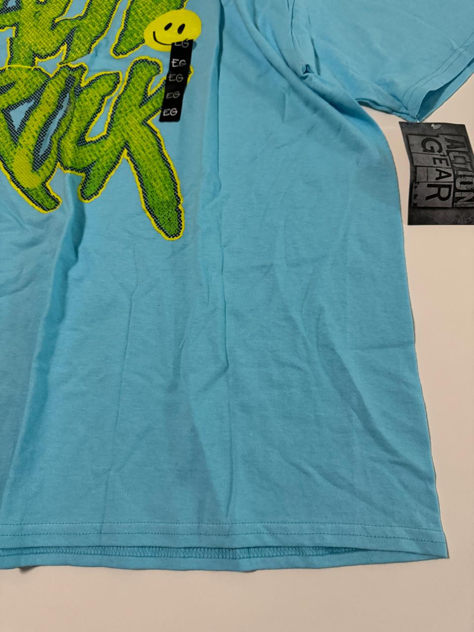 Playera celeste estampada, Talla XL, Hombre
