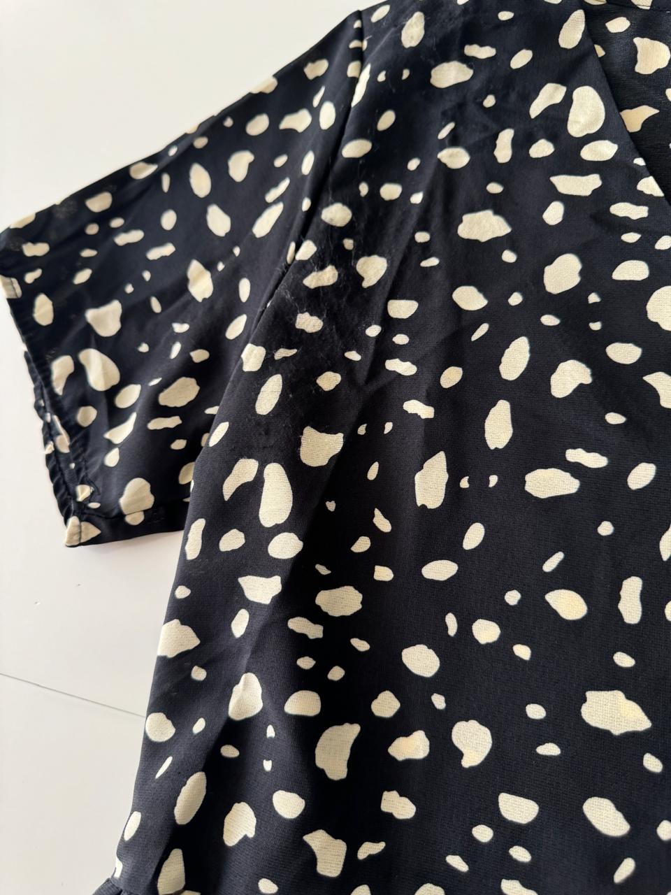 Vestido negro de lunares, Talla M, Mujer