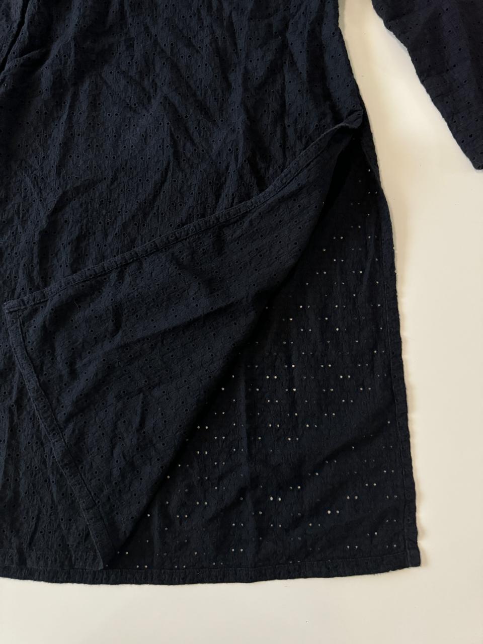 Blusón negro, manga 3/4, Talla S, Mujer