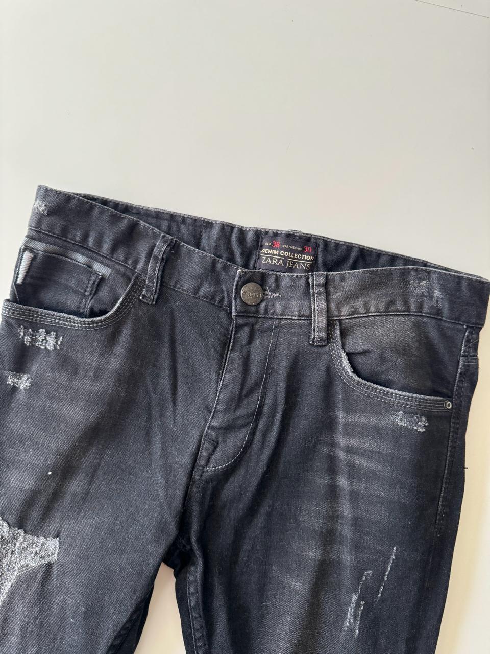 Skinny negros distress, Talla 30, Hombre