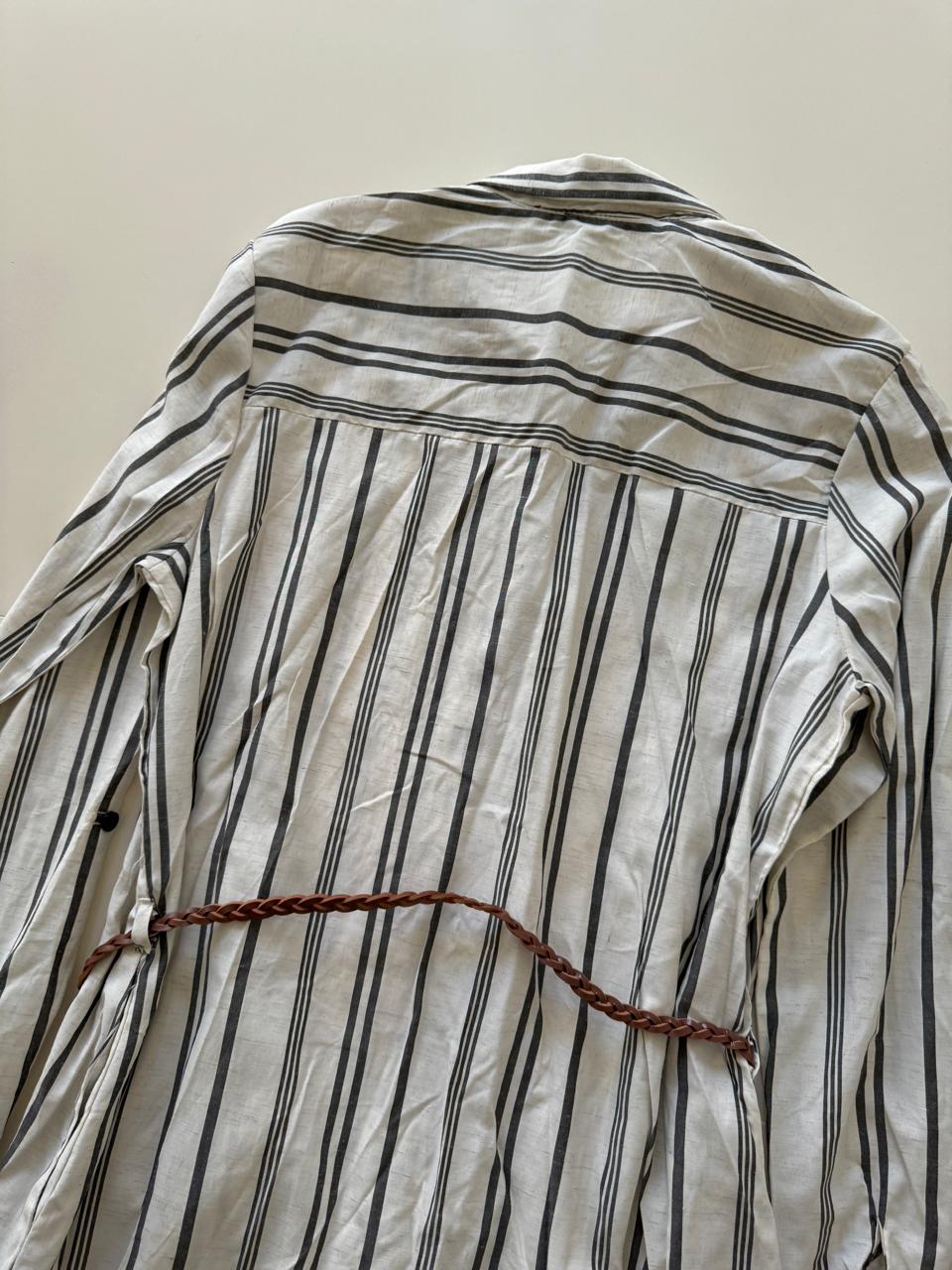 Vestido camisero de rayas, Talla M, Mujer