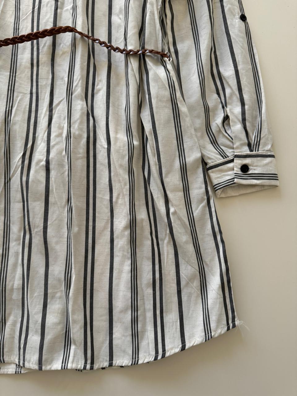 Vestido camisero de rayas, Talla M, Mujer