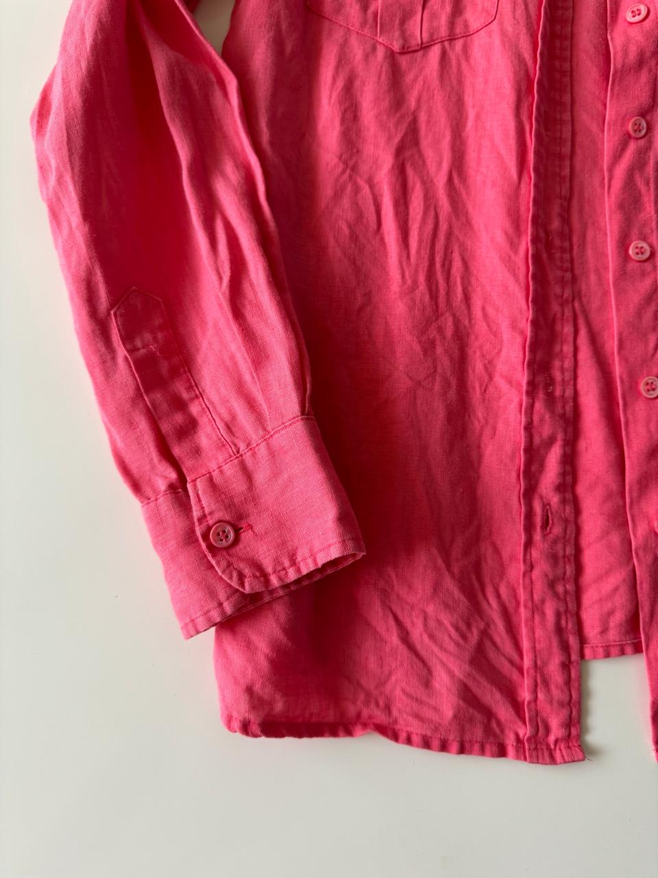 Camisa de lino color salmon, Talla S, Mujer