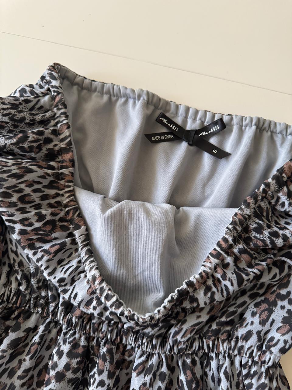 Vestido animal print asimetrico, Talla S, Mujer