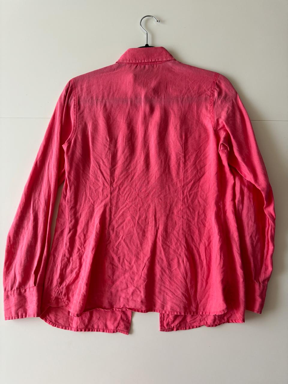Camisa de lino color salmon, Talla S, Mujer