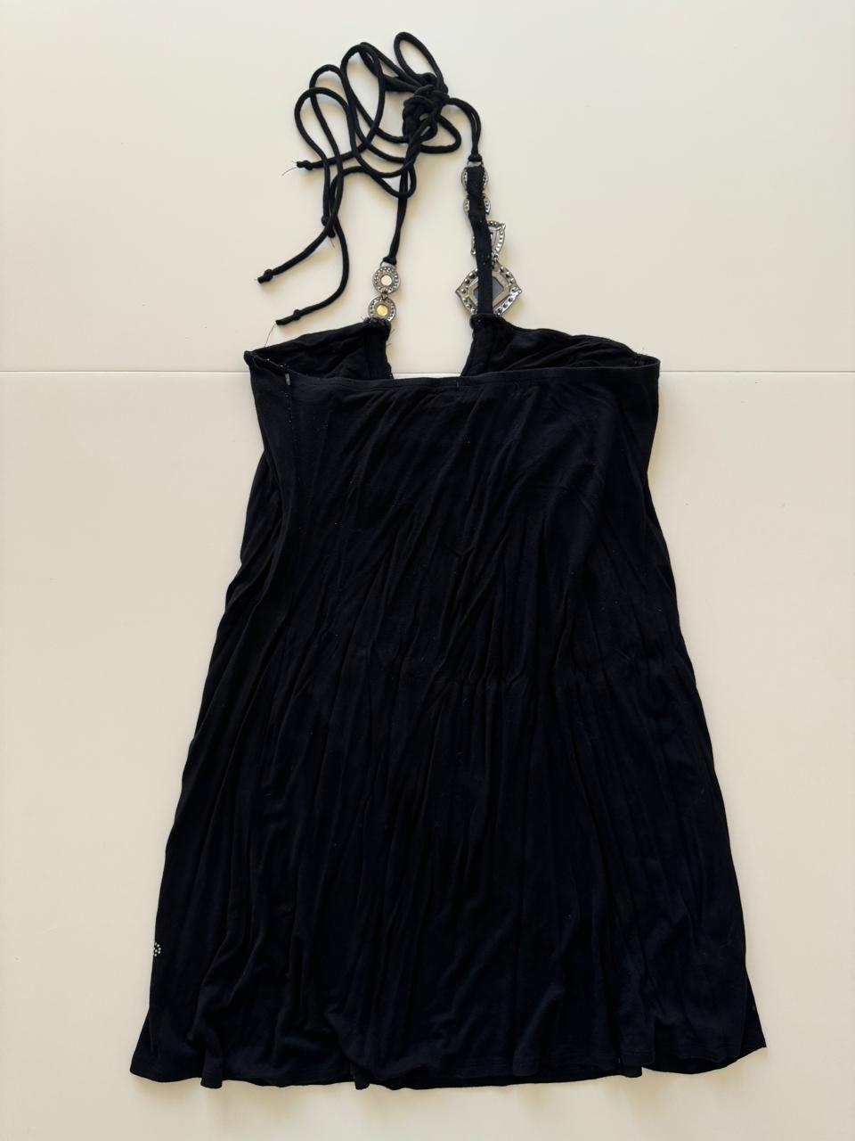 Vestido negro halter, Talla L, Mujer