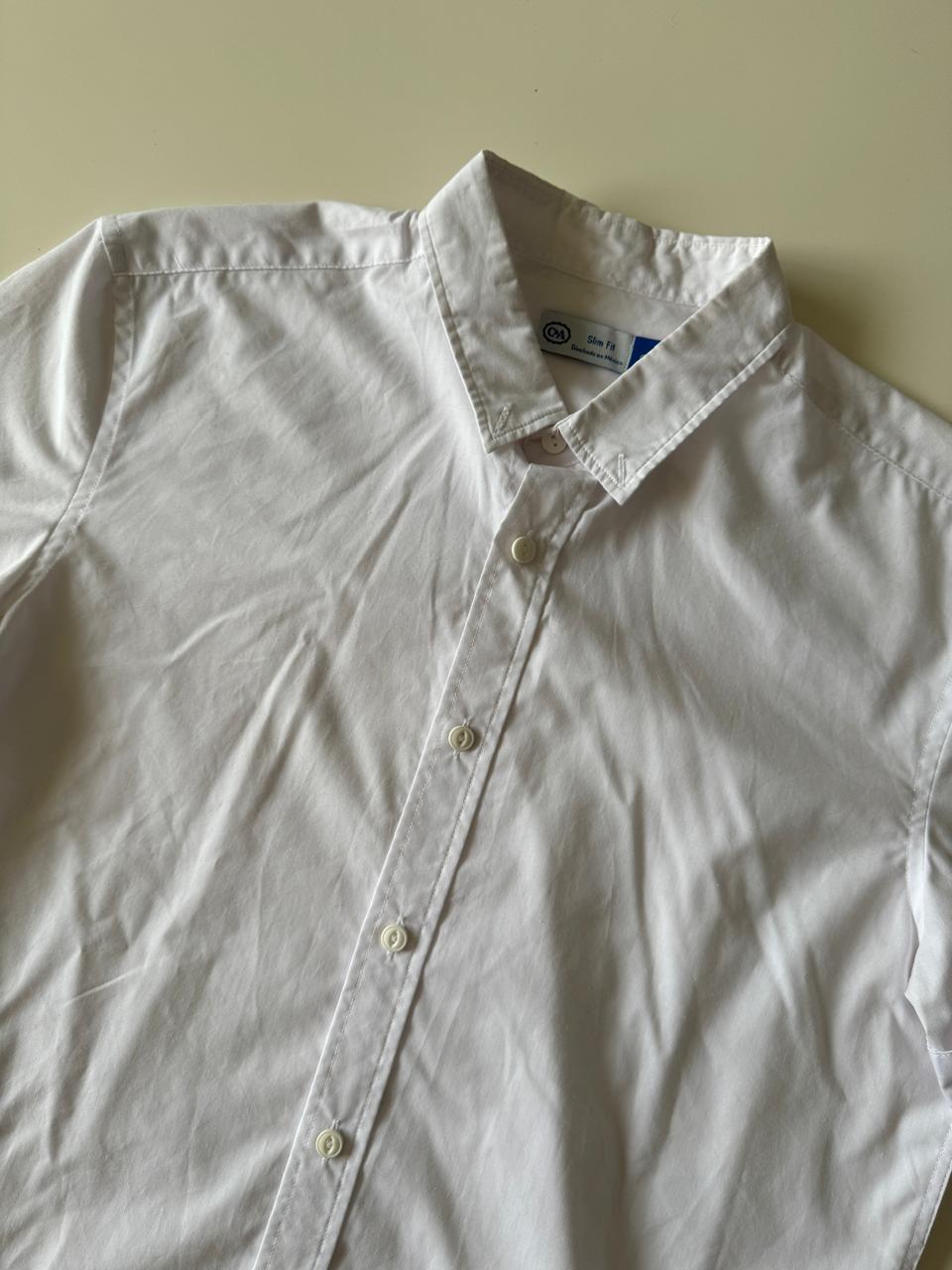 Camisa blanca manga corta, Talla S, Hombre