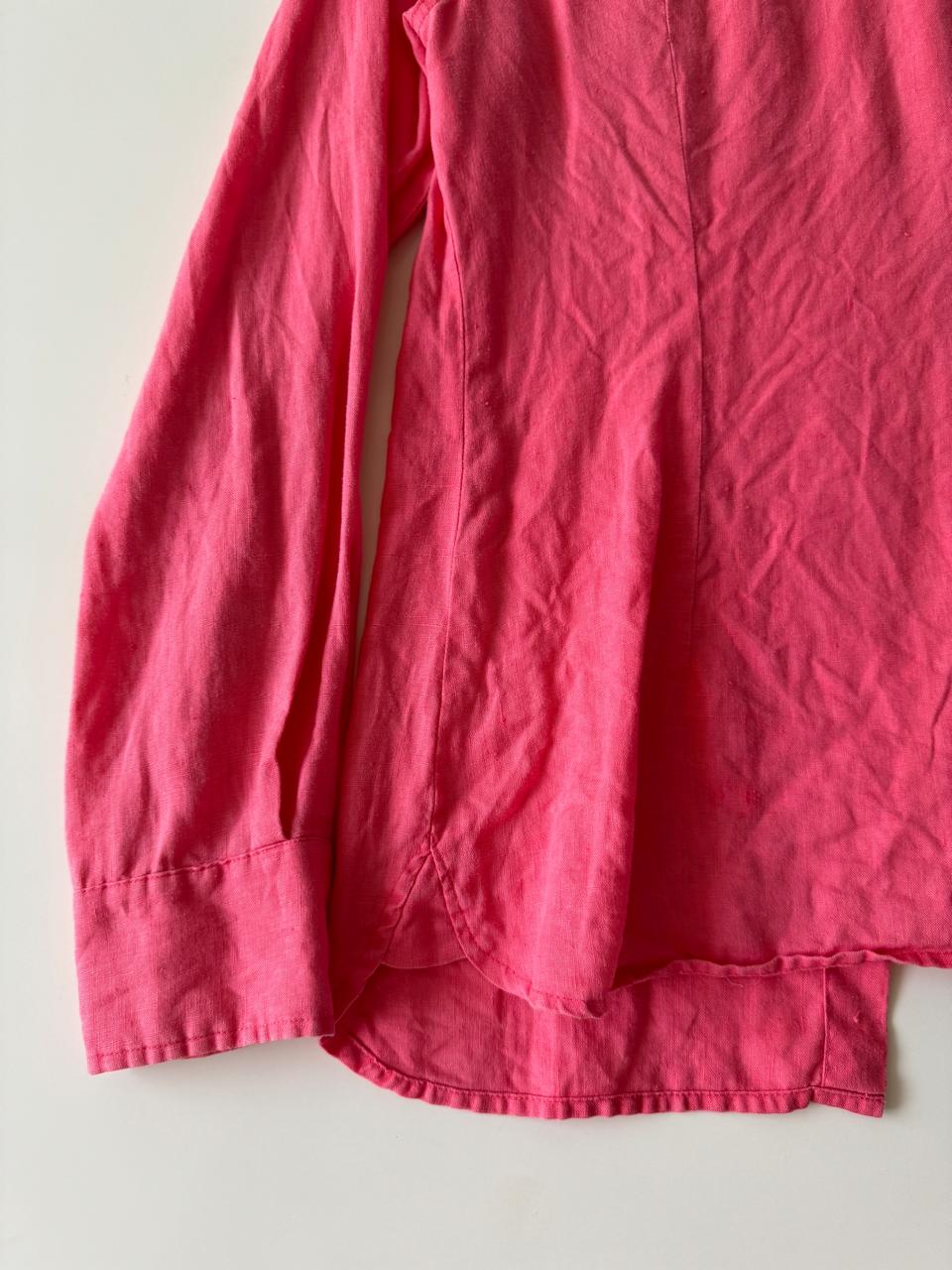 Camisa de lino color salmon, Talla S, Mujer