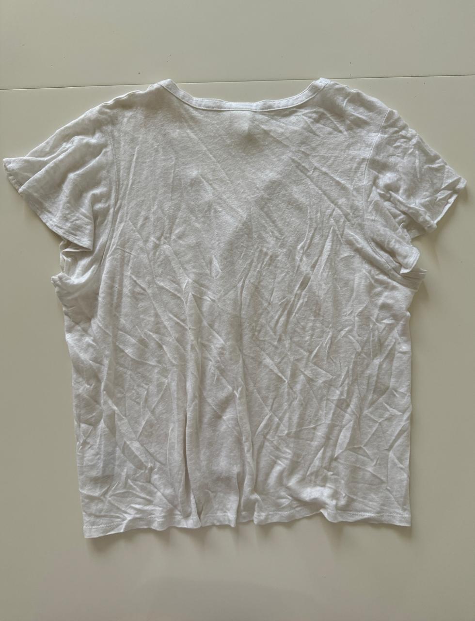 Playera blanca de lino, Talla L, Mujer