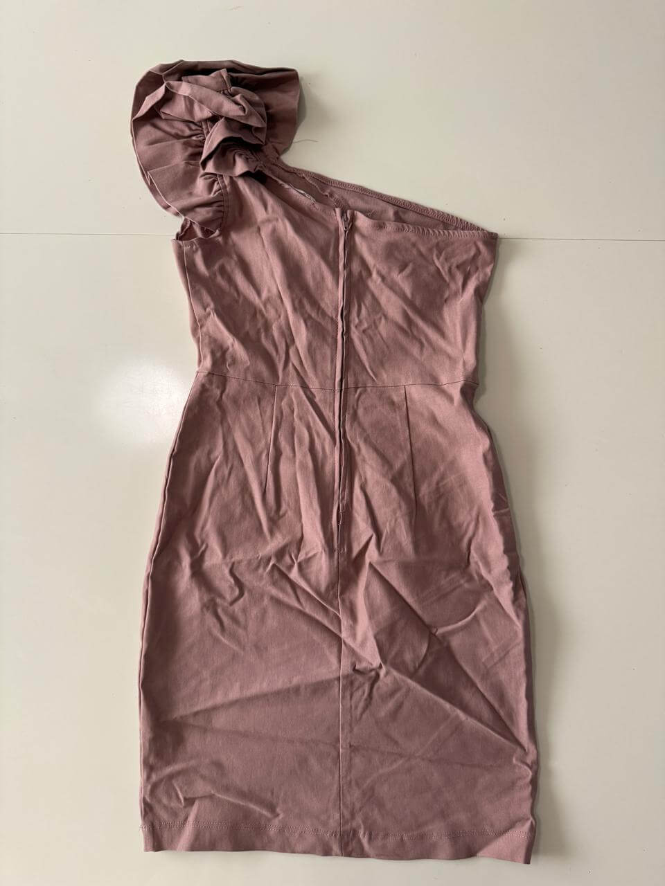 Vestido 1 hombro rosa, Talla M, Mujer