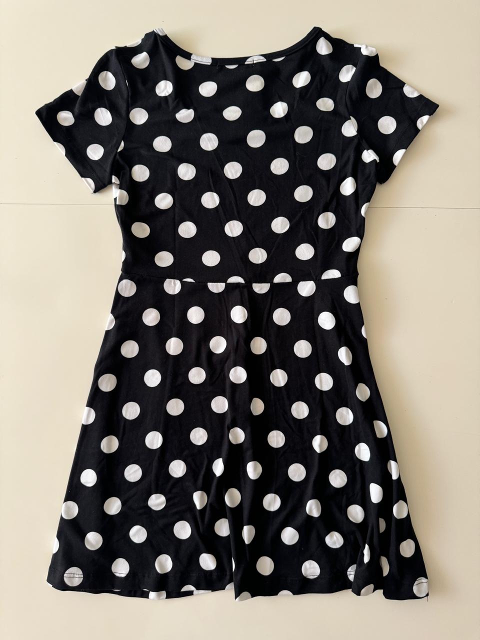 Vestido de lunares blancos, Talla S, 28, Mujer