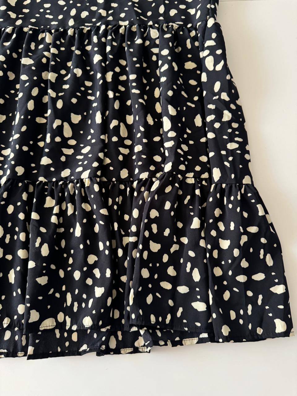 Vestido negro de lunares, Talla M, Mujer