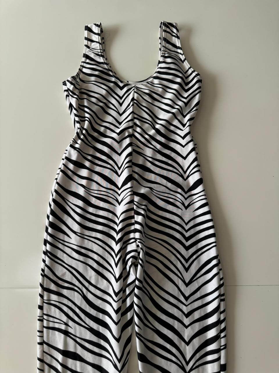 Unitardo estampado de zebra, Talla S/M, Mujer