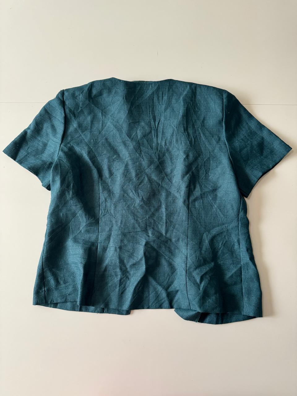 Saco vintage, verde, Talla 14P, L, Mujer