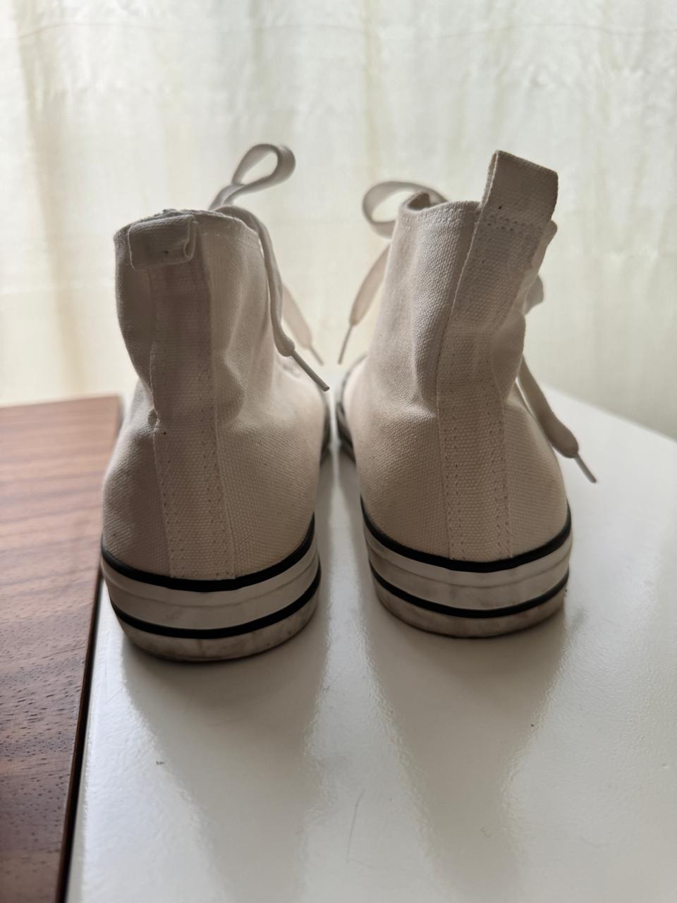 Tenis blancos de botin, Talla 28Mx, Mujer