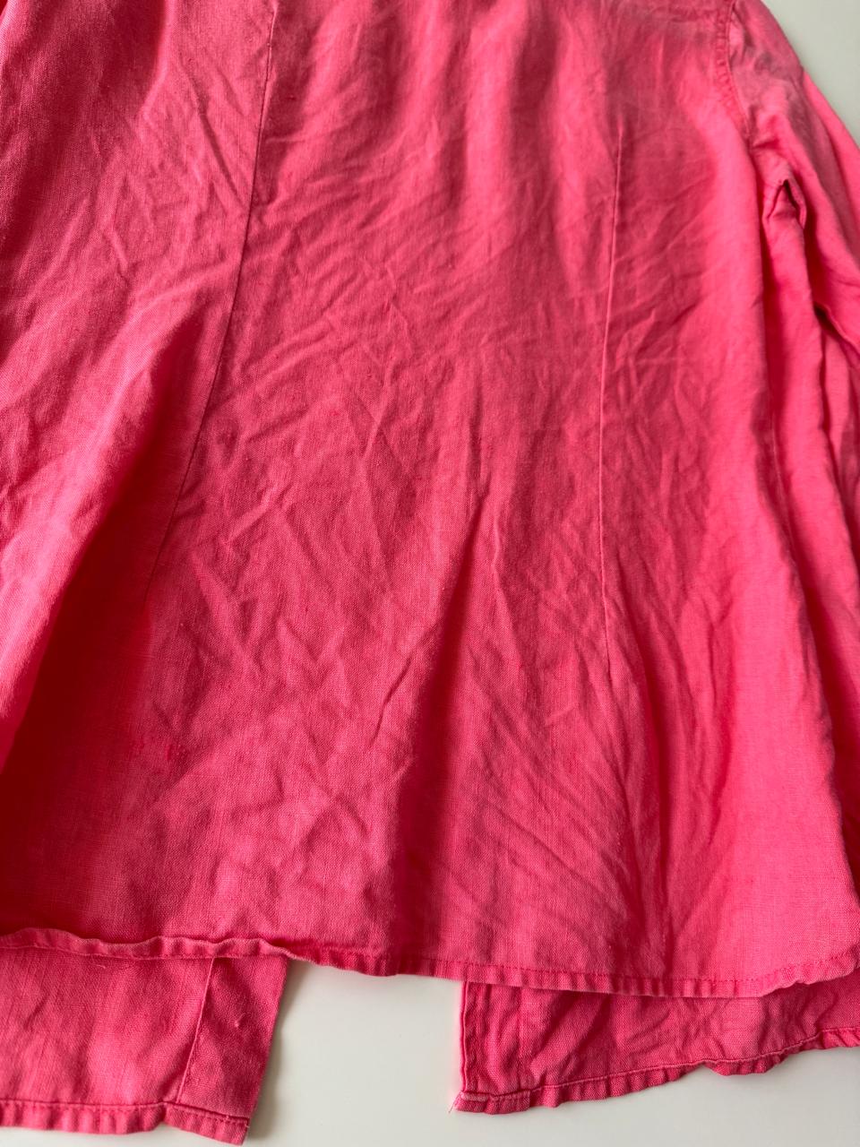 Camisa de lino color salmon, Talla S, Mujer