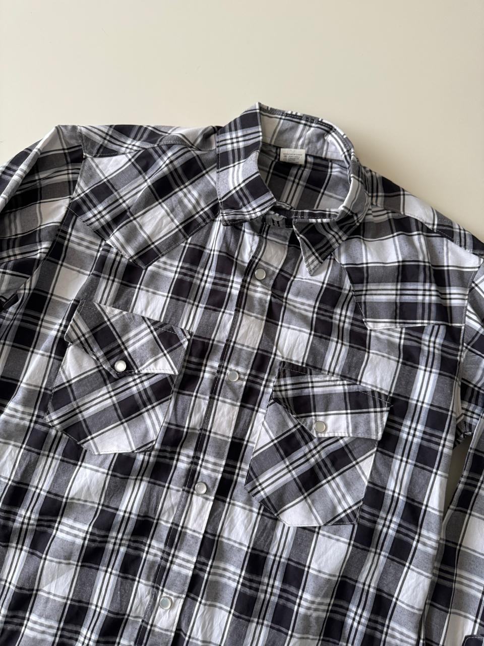 Camisa vaquera de cuadros, Talla 34, S, Hombre