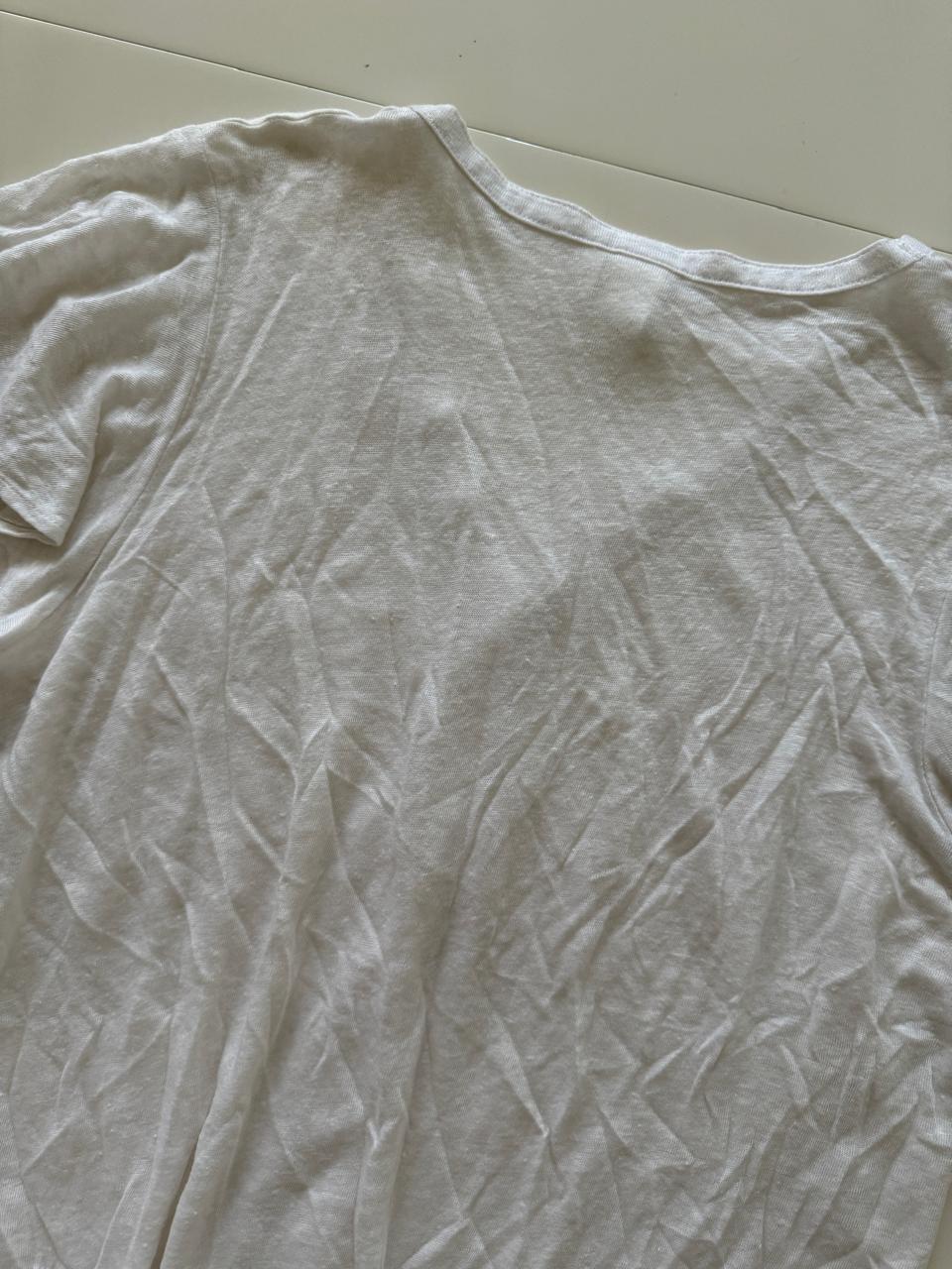 Playera blanca de lino, Talla L, Mujer