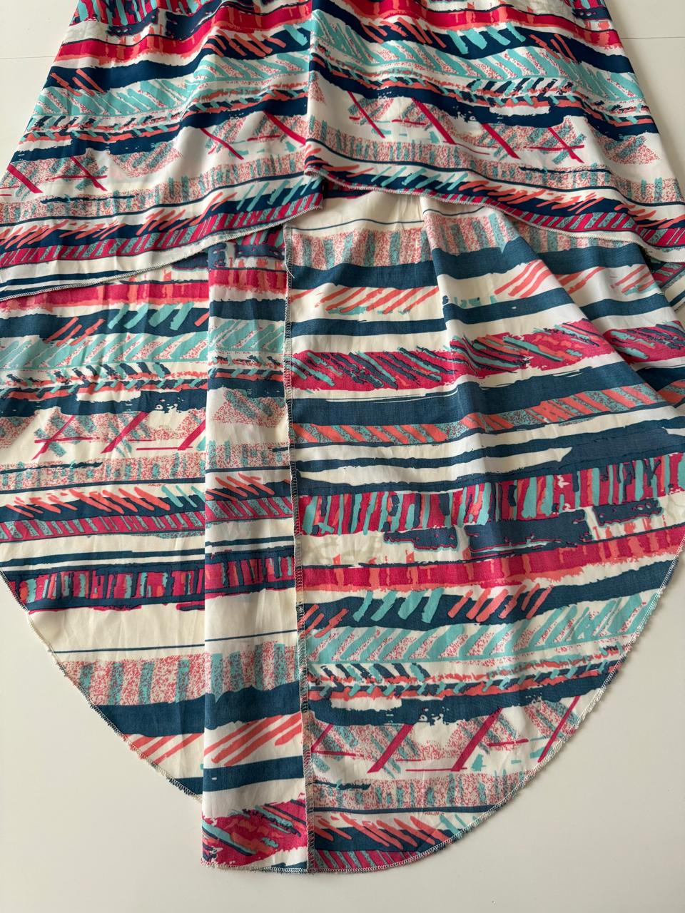 Vestido strapless con falda estampada, Talla S, Mujer