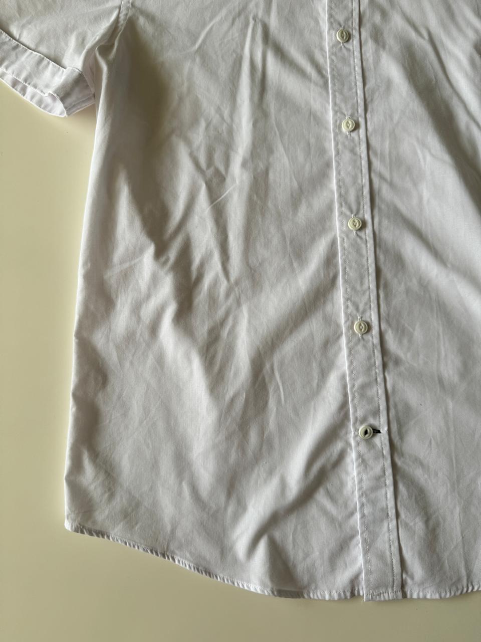 Camisa blanca manga corta, Talla S, Hombre