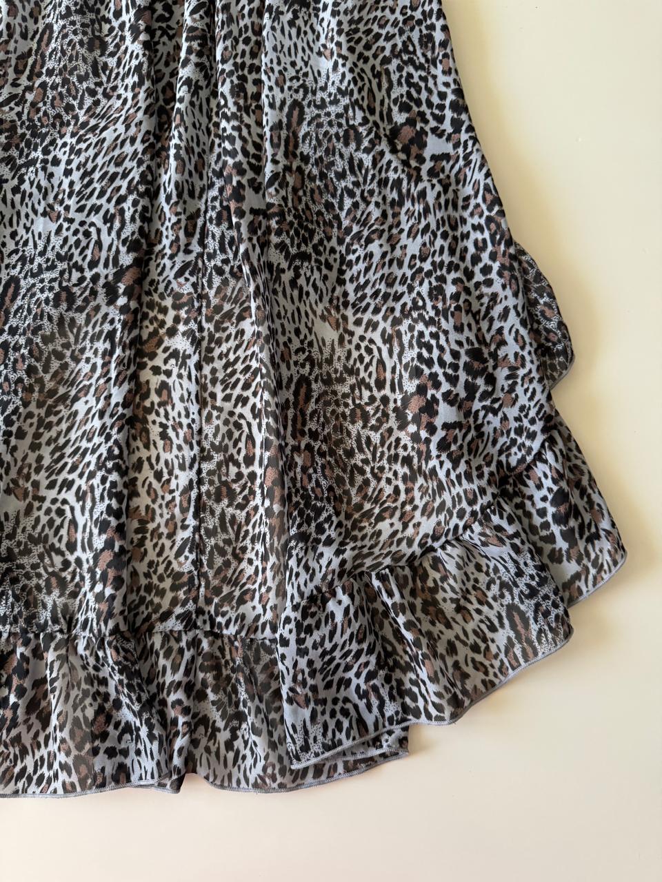 Vestido animal print asimetrico, Talla S, Mujer